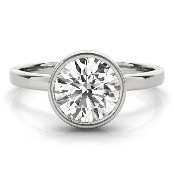 Solitaire Bezel Set Round Engagement Ring