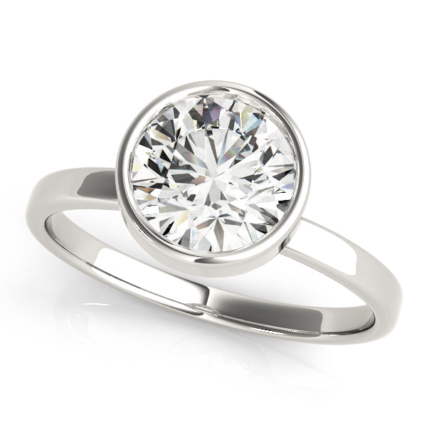 Solitaire Bezel Set Round Engagement Ring