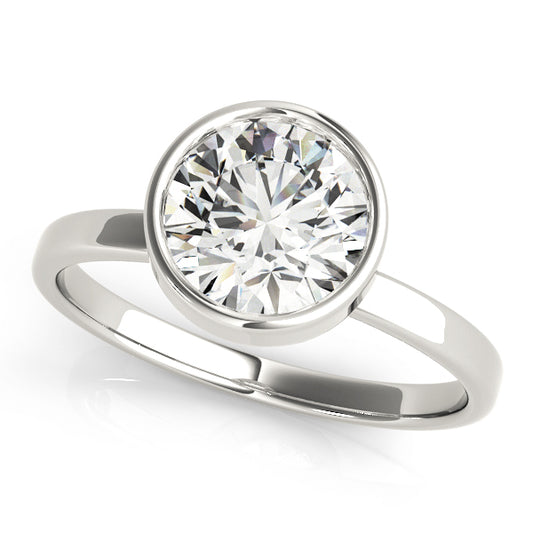 Solitaire Bezel Set Round Engagement Ring