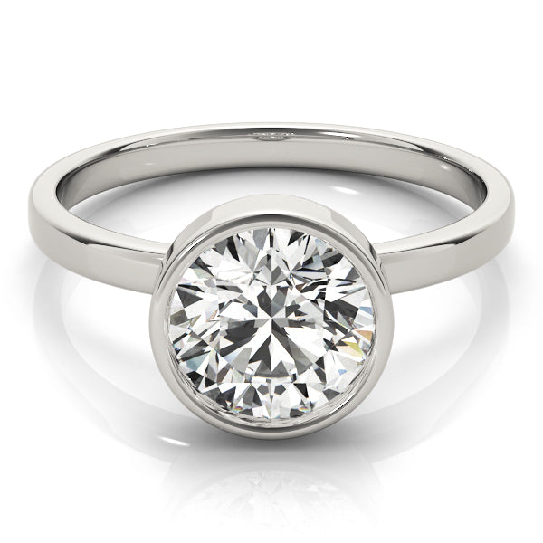 Solitaire Bezel Set Round Engagement Ring