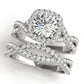 Twisted Split Shank Halo Engagement Ring