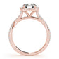Twisted Split Shank Halo Engagement Ring