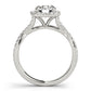 Twisted Split Shank Halo Engagement Ring