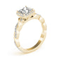 Braided Shank Prong Set Halo Engagement Ring