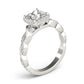 Braided Shank Prong Set Halo Engagement Ring