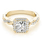 Braided Shank Prong Set Halo Engagement Ring