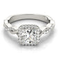 Braided Shank Prong Set Halo Engagement Ring