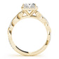 Braided Shank Prong Set Halo Engagement Ring