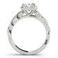 Braided Shank Prong Set Halo Engagement Ring