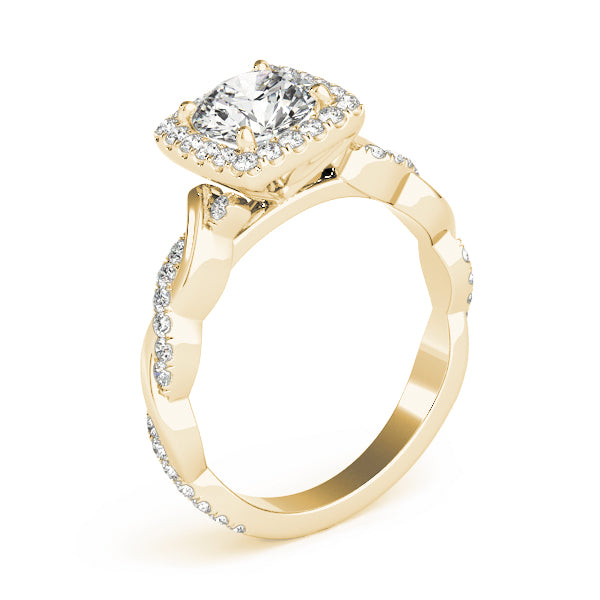 Twisted Shank Halo Engagement Rings