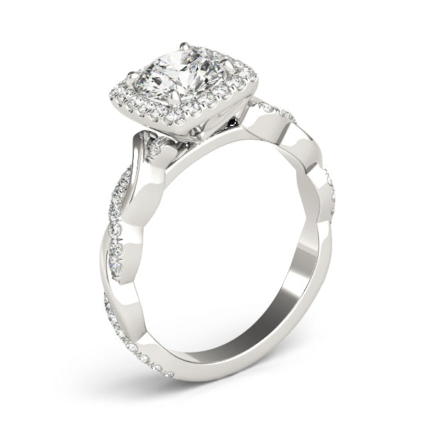 Twisted Shank Halo Engagement Rings