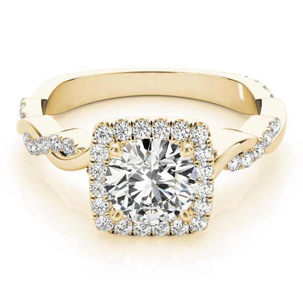 Twisted Shank Halo Engagement Rings
