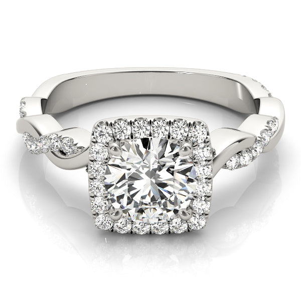 Twisted Shank Halo Engagement Rings
