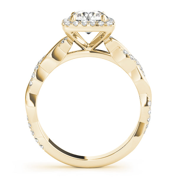 Twisted Shank Halo Engagement Rings