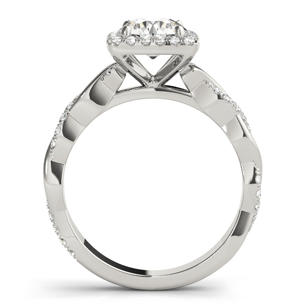 Twisted Shank Halo Engagement Rings