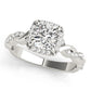Twisted Shank Halo Cushion Shape Engagement Rings