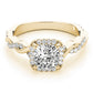 Twisted Shank Halo Cushion Shape Engagement Rings