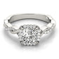 Twisted Shank Halo Cushion Shape Engagement Rings