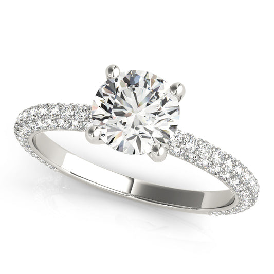Pavé Set Round Engagement Ring