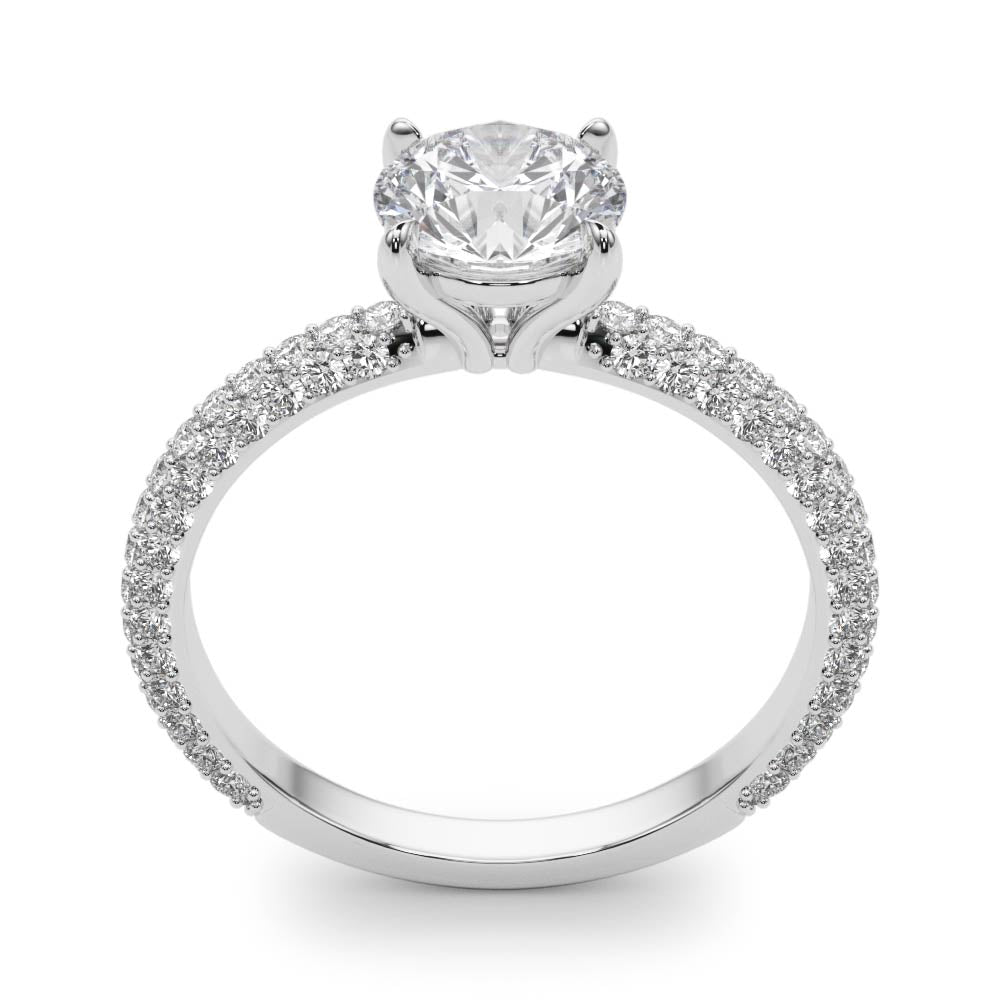 Pavé Set With Cushion Peg-Head Engagement Ring