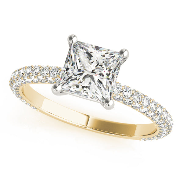Pavé Princess Cut Engagement Ring