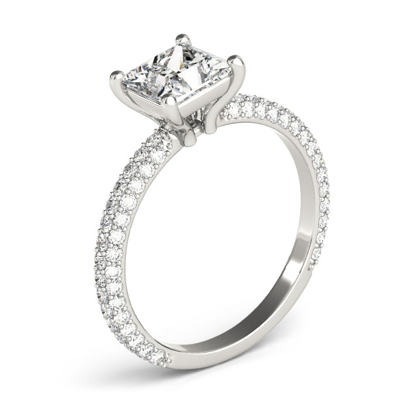 Pavé Princess Cut Engagement Ring