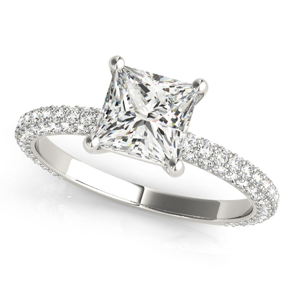 Pavé Princess Cut Engagement Ring
