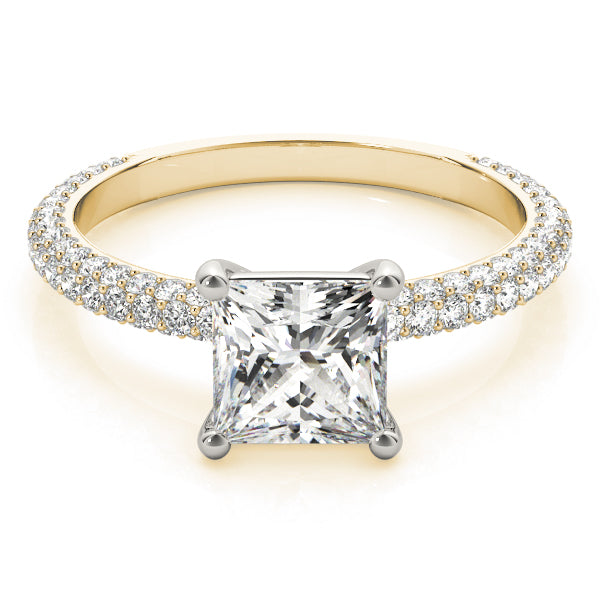 Pavé Princess Cut Engagement Ring