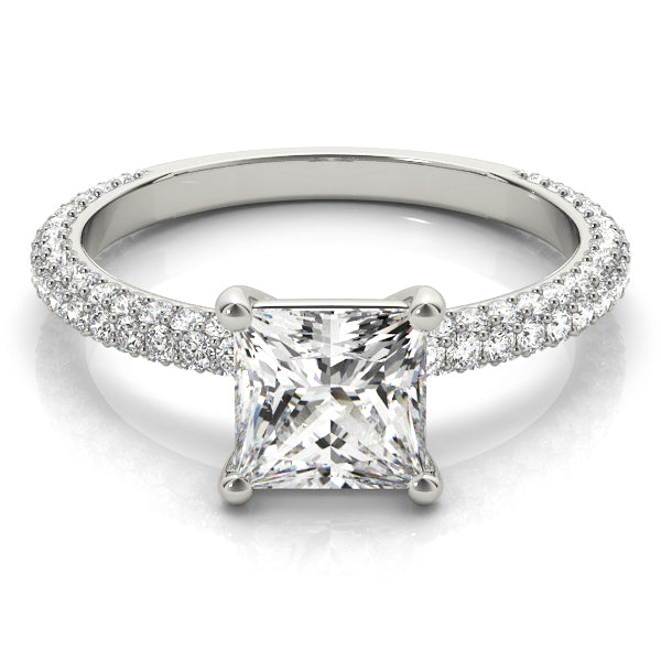 Pavé Princess Cut Engagement Ring