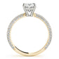 Pavé Set With Cushion Peg-Head Engagement Ring