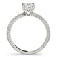 Pavé Set With Cushion Peg-Head Engagement Ring