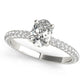 Multirow Pave Set Oval Shape Engagement Rings