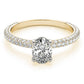 Multirow Pave Set Oval Shape Engagement Rings