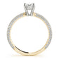 Multirow Pave Set Oval Shape Engagement Rings