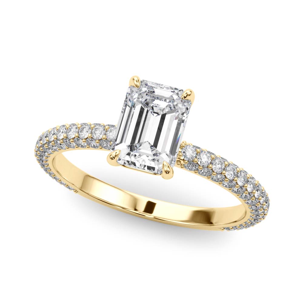 Multirow Pavé Engagement Ring