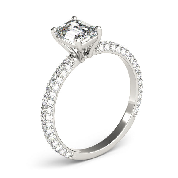 Multirow Pavé Engagement Ring
