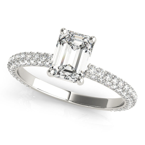 Multirow Pavé Engagement Ring