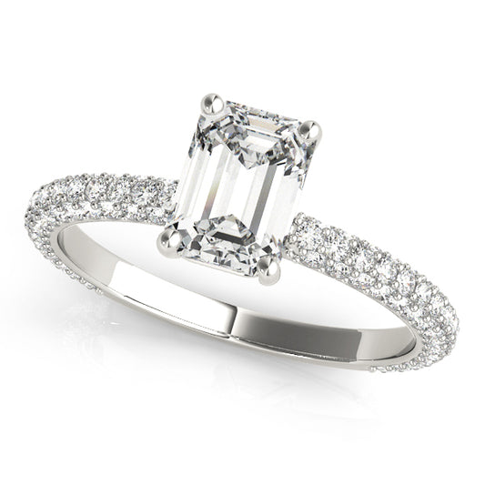 Multirow Pavé Engagement Ring