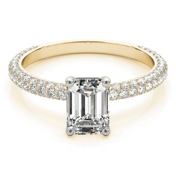 Multirow Pavé Engagement Ring