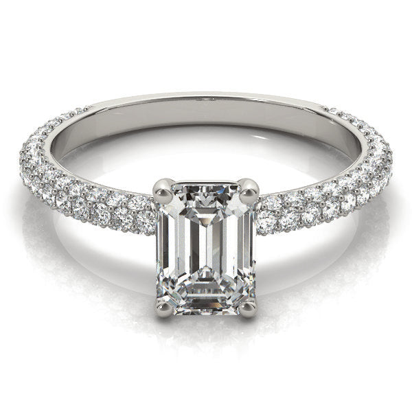 Multirow Pavé Engagement Ring