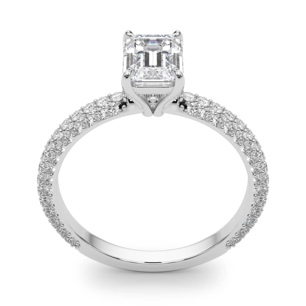 Multirow Pavé Engagement Ring