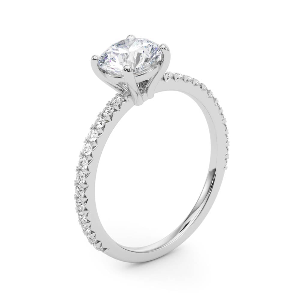 Single Row Round Engagement Ring