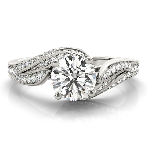Bypass Swirled Round Engagement Ring