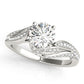 Bypass Swirled Round Engagement Ring