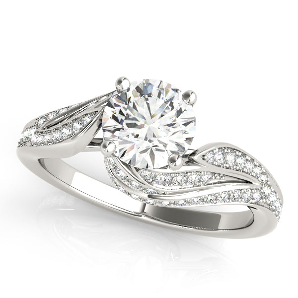 Bypass Swirled Round Engagement Ring