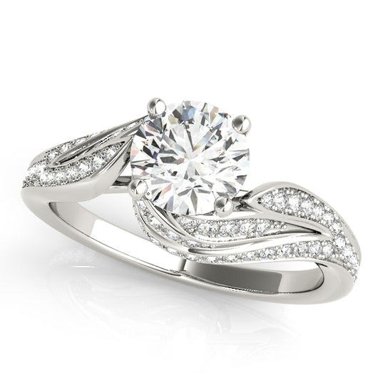 Bypass Swirled Round Engagement Ring
