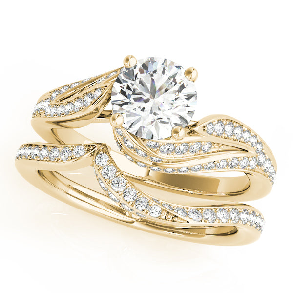 Bypass Swirled Round Engagement Ring