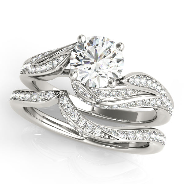 Bypass Swirled Round Engagement Ring