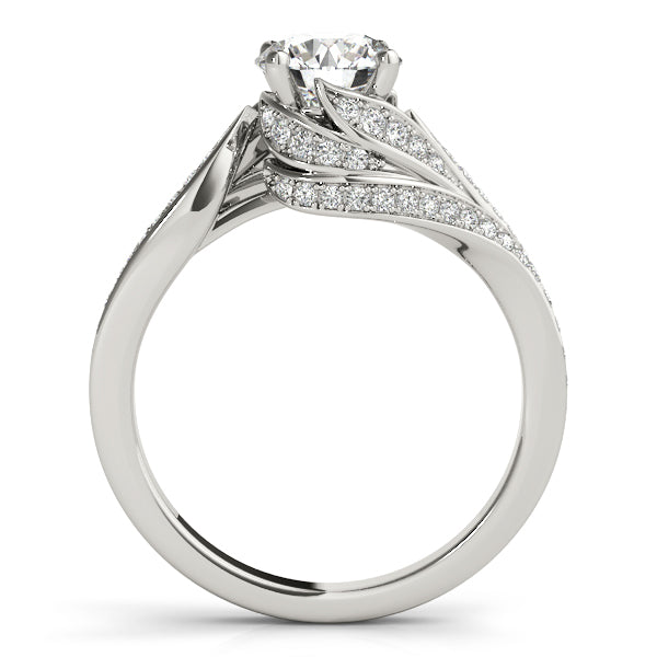 Bypass Swirled Round Engagement Ring