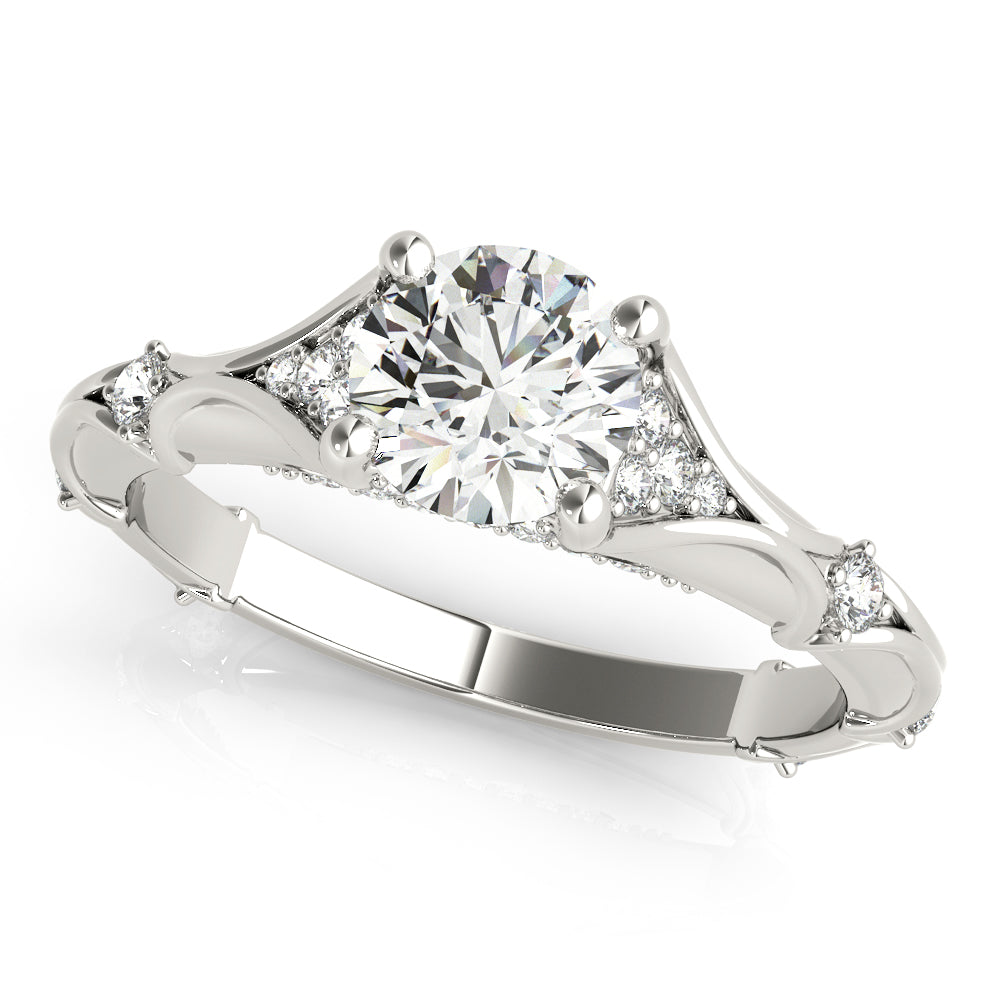 Vintage Hidden Halo Cluster Sides Engagement Ring